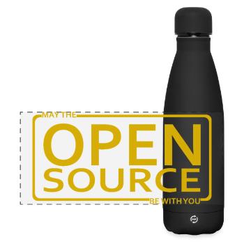 May The Open Source Be With You - Matte Panoramic Thermal Bottle 500 ml - black - Front