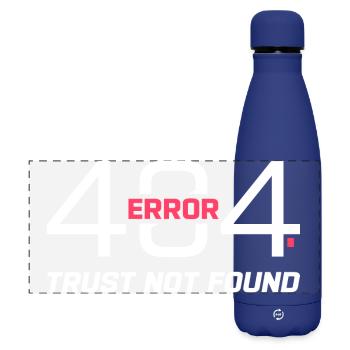 Error 404 Trust Not Found – Funny Sarcastic Quote  - Matte Panorama Isolierflasche 500 ml - Dunkelblau  - Vorne