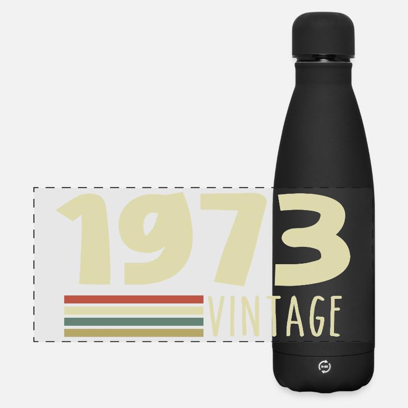 1973-Jubiläum-1973-retro-1973 - Matte Panorama Isolierflasche 500 ml - Schwarz