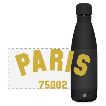 2e arrondissement de PARIS - Gourde isotherme panoramique mate 500 ml - noir - Devant