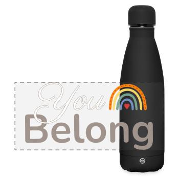 Tu appartiens à Rainbow Heart Design - Gourde isotherme panoramique mate 500 ml - noir - Devant