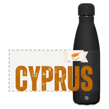 Made in Cyprus, fierté chypriote - Gourde isotherme panoramique mate 500 ml - noir - Devant