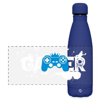 Gamer Splash Controller - Matte Panorama Isolierflasche 500 ml - Dunkelblau  - Vorne