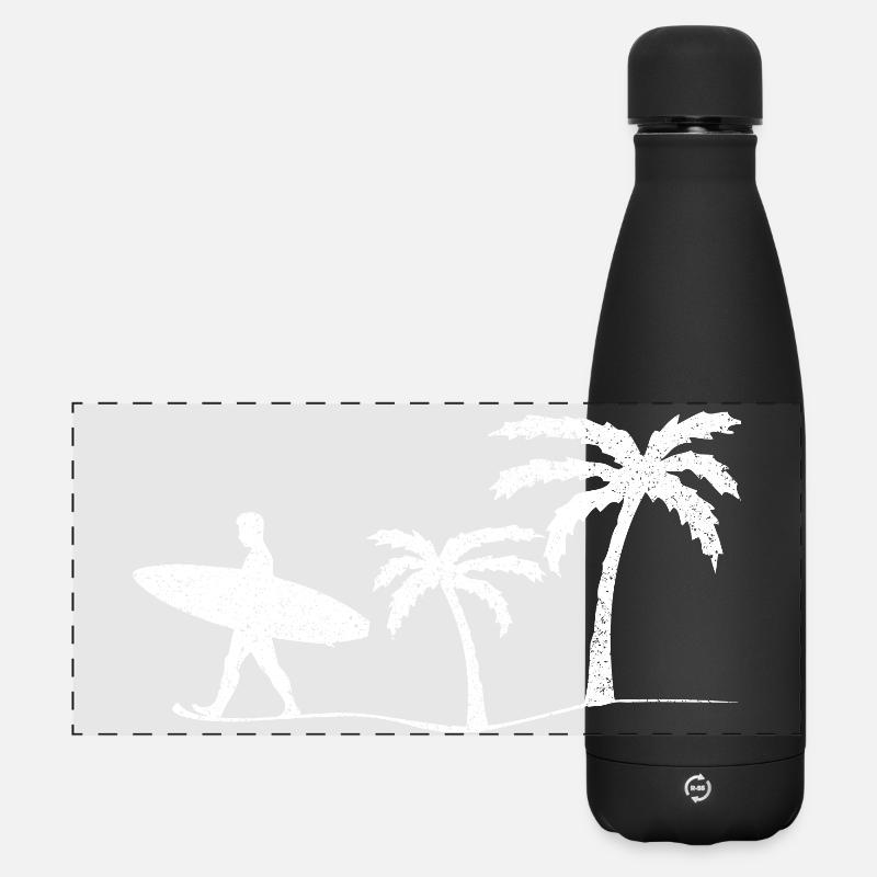 Surfer Surfen - Gourde isotherme panoramique mate 500 ml - noir