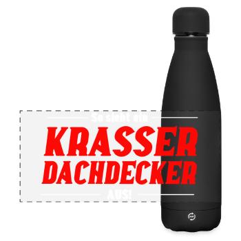 So sieht ein Krasser Dachdecker aus - Matte Panorama Isolierflasche 500 ml - Schwarz - Vorne