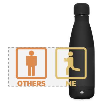 Funny rugby player - Matte Panoramic Thermal Bottle 500 ml - black - Front
