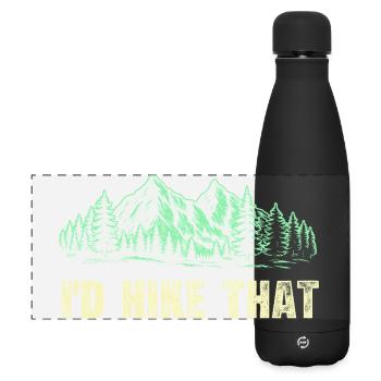 I’d Hike That Bold Funny Hiking Saying Outdoor - Matte Panoramic Thermal Bottle 500 ml - black - Front