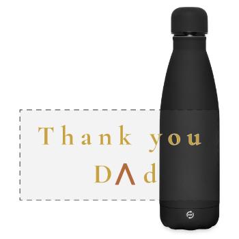 Danke Papa - Matte Panorama Isolierflasche 500 ml - Schwarz - Vorne