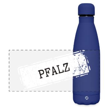 Faszination Pfalz Weinland Design - Matte Panorama Isolierflasche 500 ml - Dunkelblau  - Vorne