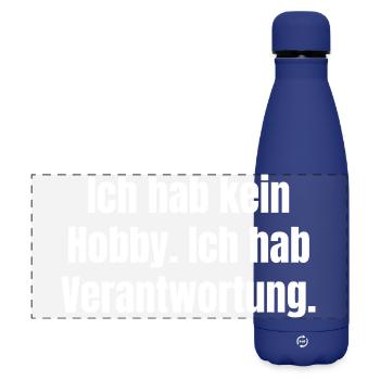 Responsibility instead of hobby typo - Matte Panoramic Thermal Bottle 500 ml - dark blue  - Front