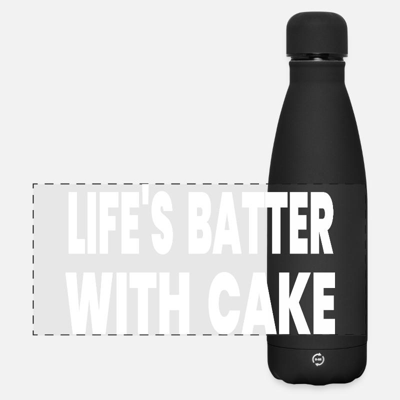 Kuchen - Matte Panorama Isolierflasche 500 ml - Schwarz