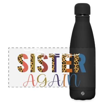 Big Sister Again for Girls Kid avec Rainbow Leopar - Gourde isotherme panoramique mate 500 ml - noir - Devant