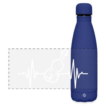Violine Pulsschlag - Matte Panorama Isolierflasche 500 ml - Dunkelblau  - Vorne