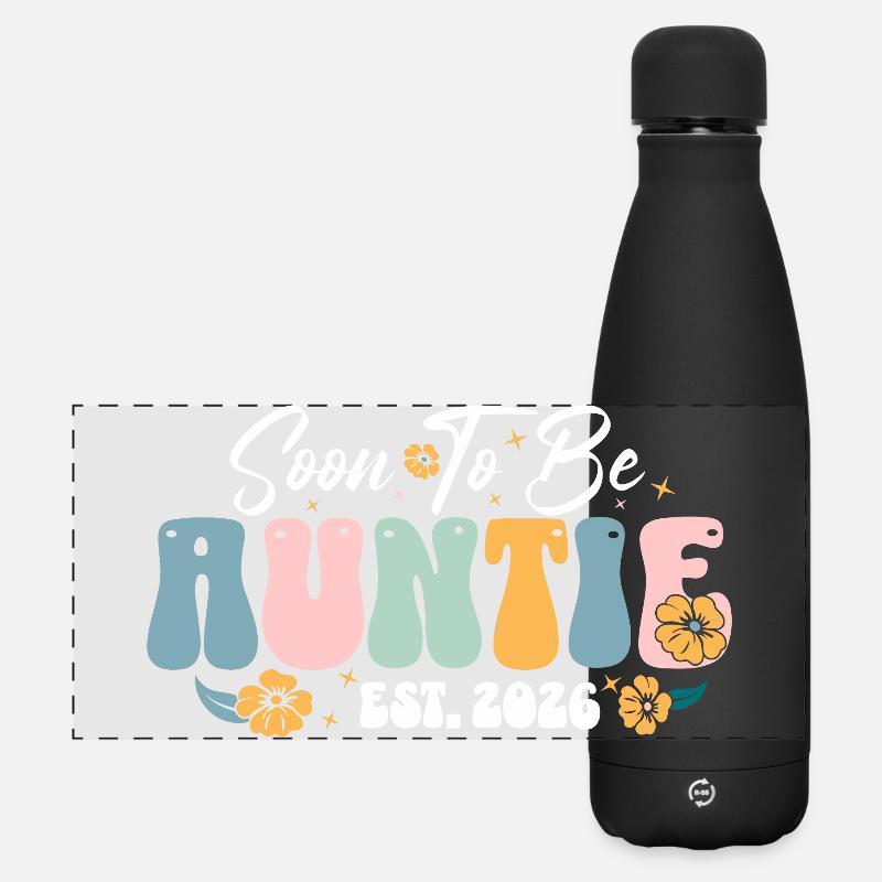Soon To Be Auntie Est 2026 - Matte Panoramic Thermal Bottle 500 ml - black