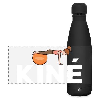 Kiné Cadeau pour Masseur Kinésithérapeute - Gourde isotherme panoramique mate 500 ml - noir - Devant