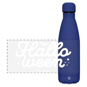 Halloween Night Bat Silhouette - Matte Panoramic Thermal Bottle 500 ml - dark blue  - Front