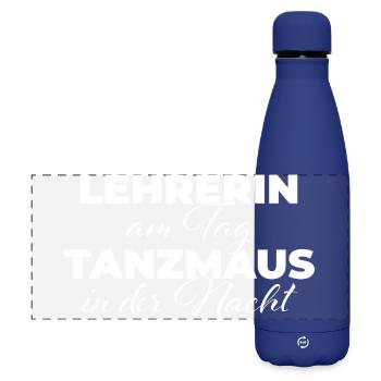Lehrerin am Tag Tanzmaus in der Nacht - Matte Panorama Isolierflasche 500 ml - Dunkelblau  - Vorne