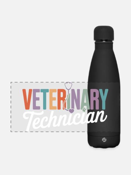 Tiermedizinischer Techniker Regenbogen-Logo - Matte Panorama Isolierflasche 500 ml - Schwarz