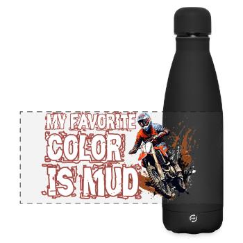Meine Lieblingsfarbe Ist Schlamm - Matte Panorama Isolierflasche 500 ml - Schwarz - Vorne