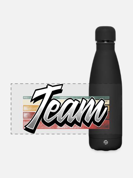 Team - Matte Panorama Isolierflasche 500 ml - Schwarz