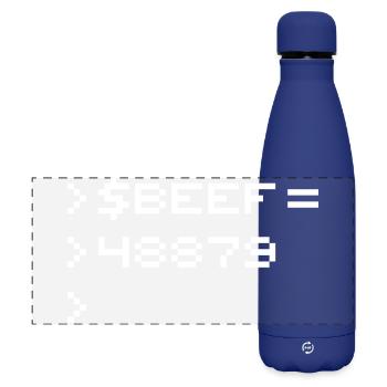 BEEF 8-bit Code Nerd Pixel Terminal Rétro - Gourde isotherme panoramique mate 500 ml - bleu foncé  - Devant