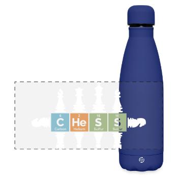 Schach retro Figuren Periodensystem lustig Symbol - Matte Panorama Isolierflasche 500 ml - Dunkelblau  - Vorne