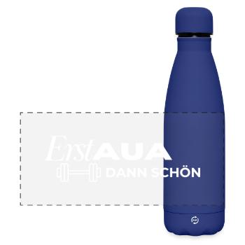 First OUCH, then nice dumbbell white - Matte Panoramic Thermal Bottle 500 ml - dark blue  - Front