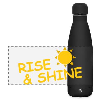 RISE & SHINE - Matte Panorama Isolierflasche 500 ml - Schwarz - Vorne