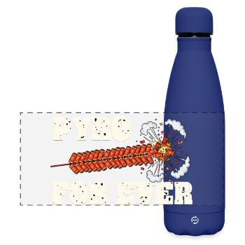 Chaîne de pétards Pyro For Ever - Gourde isotherme panoramique mate 500 ml - bleu foncé  - Devant