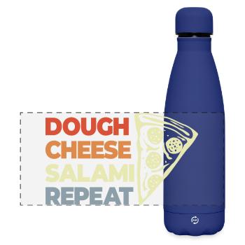 Lustiger Pizza Spruch - Matte Panorama Isolierflasche 500 ml - Dunkelblau  - Vorne