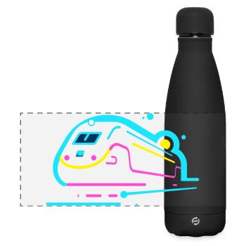 Look de bande dessinée de train - Gourde isotherme panoramique mate 500 ml - noir - Devant