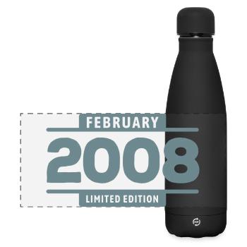 Limited Edition February 2008 Geburtstag Geschenk - Matte Panorama Isolierflasche 500 ml - Schwarz - Vorne