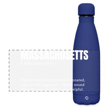 Massachusetts Großformat Typo - Matte Panorama Isolierflasche 500 ml - Dunkelblau  - Vorne