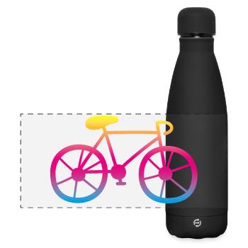 Bicycle Bike Color Rainbow Wheel Cycling Tour - Matte Panoramic Thermal Bottle 500 ml - black - Front