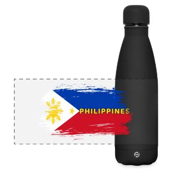 Philippines Flag / Gift Manila Filipino - Matte Panoramic Thermal Bottle 500 ml - black - Front
