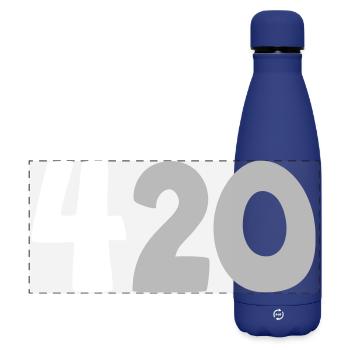 420 | 4,20 | Design color adjustable - Matte Panoramic Thermal Bottle 500 ml - dark blue  - Front