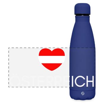 Cœur avec drapeau autrichien, fierté autrichienne - Gourde isotherme panoramique mate 500 ml - bleu foncé  - Devant