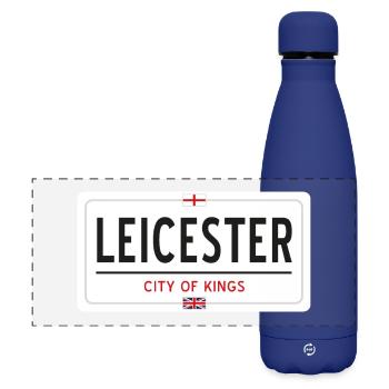 Leicester town sign - Matte Panoramic Thermal Bottle 500 ml - dark blue  - Front