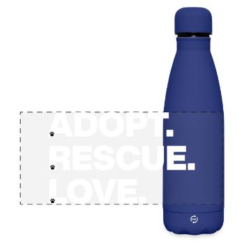 ADOPTIEREN RETTEN LIEBEN TIERLIEBE TIERADOPTION w - Matte Panorama Isolierflasche 500 ml - Dunkelblau  - Vorne