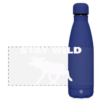 STAY WILD - Matte Panorama Isolierflasche 500 ml - Dunkelblau  - Vorne
