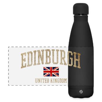 Edinburgh Vintage Union Flag - Matte Panoramic Thermal Bottle 500 ml - black - Front
