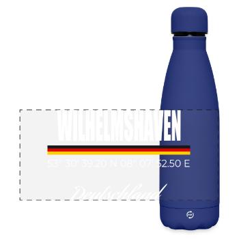 Wilhelmshaven - Matte Panorama Isolierflasche 500 ml - Dunkelblau  - Vorne