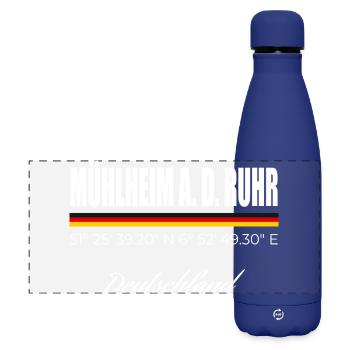 Mühlheim an der Ruhr - Matte Panorama Isolierflasche 500 ml - Dunkelblau  - Vorne