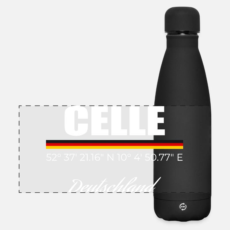 Celle - Matte Panorama Isolierflasche 500 ml - Schwarz