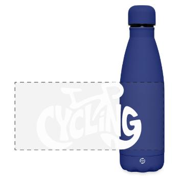 Cycling Bike Word Art - Matte Panoramic Thermal Bottle 500 ml - dark blue  - Front