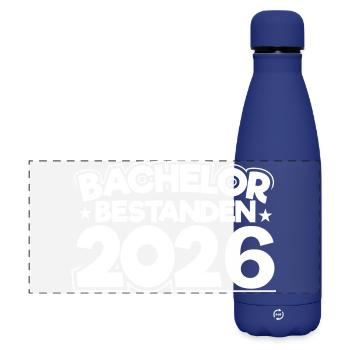 Bachelor 2026 Abschluss Promotion Sponsion - Matte Panorama Isolierflasche 500 ml - Dunkelblau  - Vorne