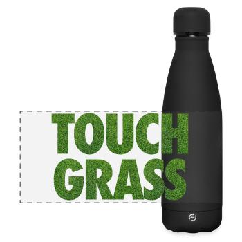 Slogan Internet du mème Touch Grass - Gourde isotherme panoramique mate 500 ml - noir - Devant