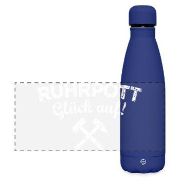 Ruhrpott Glück Auf Ruhrgebiet (Vintage/Weiß) - Matte Panorama Isolierflasche 500 ml - Dunkelblau  - Vorne