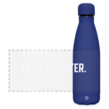 Husband Family Man Girl for Everything (White) - Matte Panoramic Thermal Bottle 500 ml - dark blue  - Front
