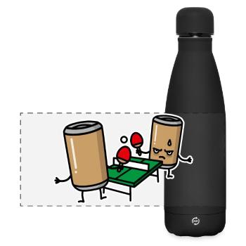 Bière Pong Cartoon Ping Ping Pong Ping Pong Ping - Gourde isotherme panoramique mate 500 ml - noir - Devant